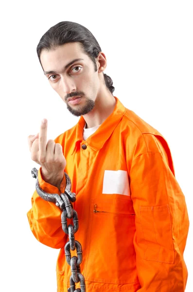 Оранжевый халат в тюрьме — стоковое фото