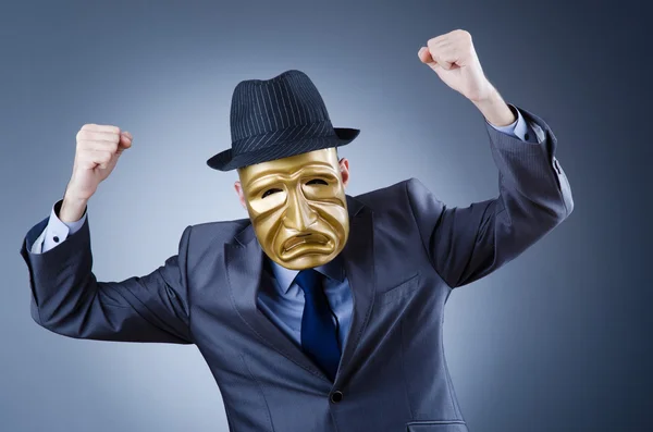 Uomo d'affari mascherato che nasconde la sua identità — Foto Stock