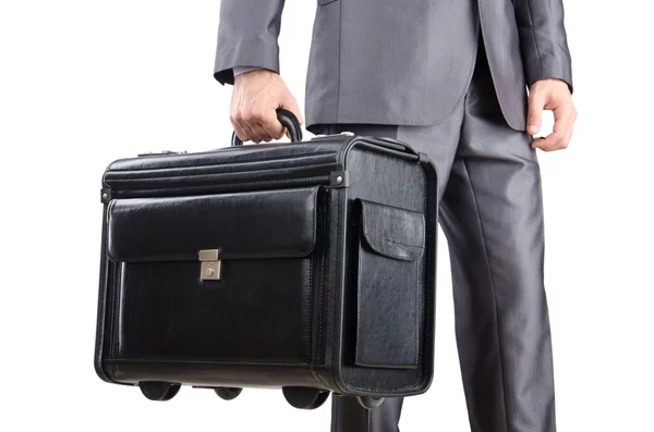 Uomo d'affari con valigia in viaggio — Foto Stock