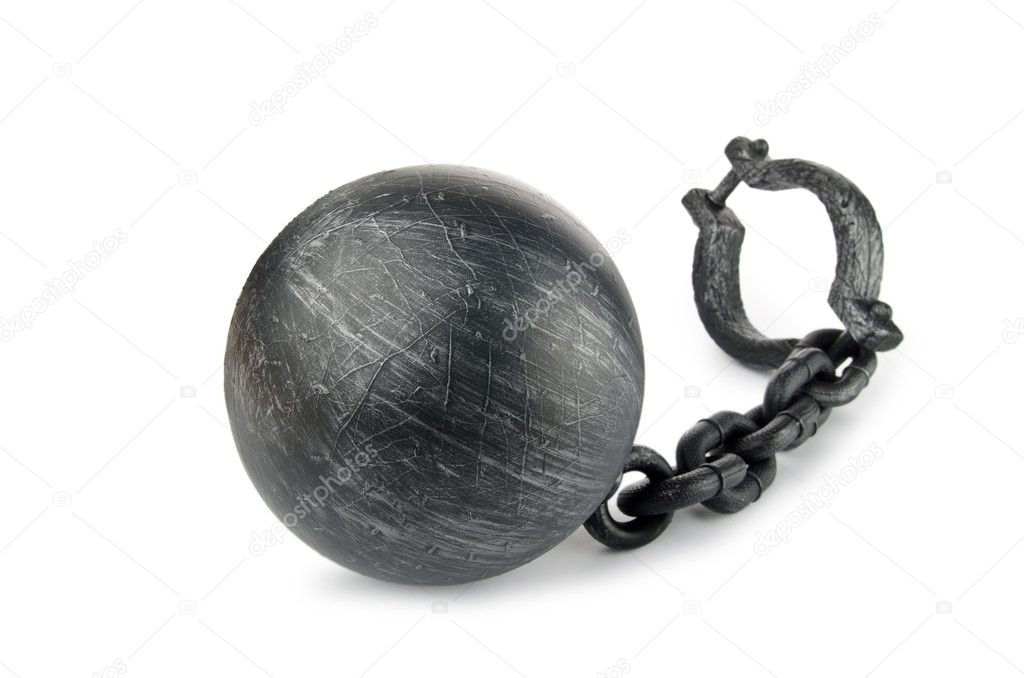 Metal shackles isolated on the white