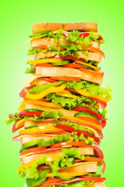 Giant sandwich against gradient background clipart