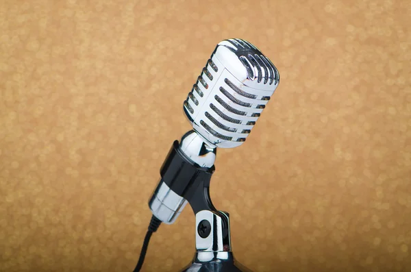 Old vintage microphone on background — Stock Photo, Image
