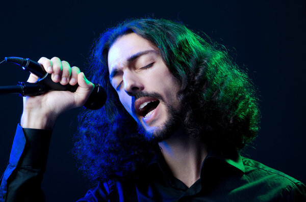 Man singing at the concert