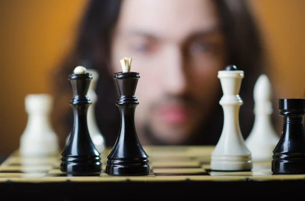 stock image Chess player playing his game