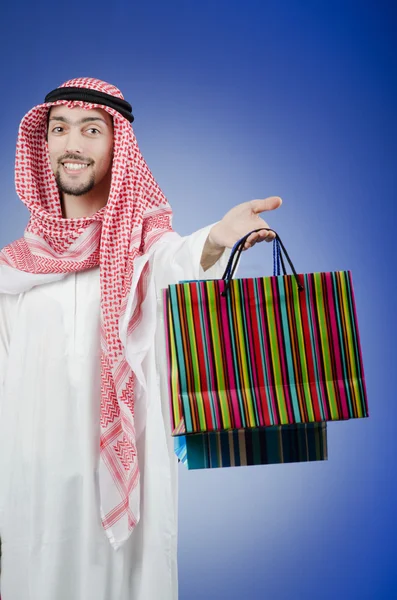 Arab with the gift bags — Stock Photo, Image