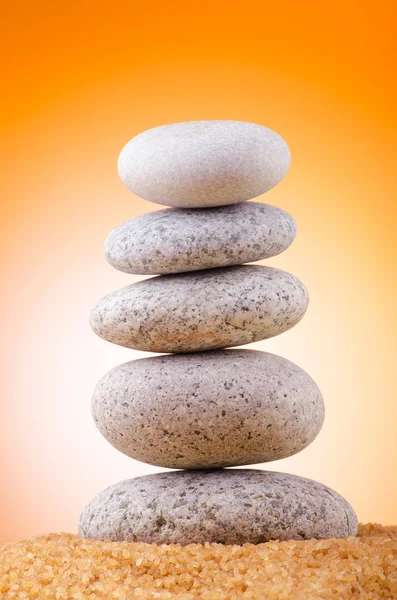 Balanced pebbles with colour background — Stock Photo, Image