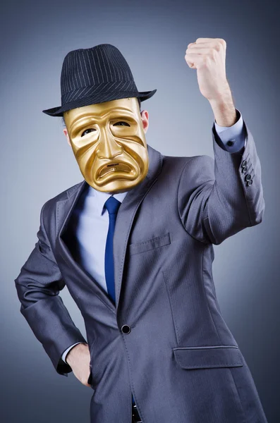 Empresario con máscara que oculta su identidad — Foto de Stock
