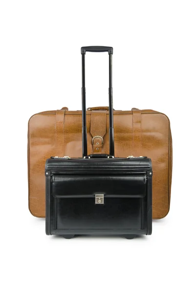 Conceito de viagem com mala em branco — Fotografia de Stock