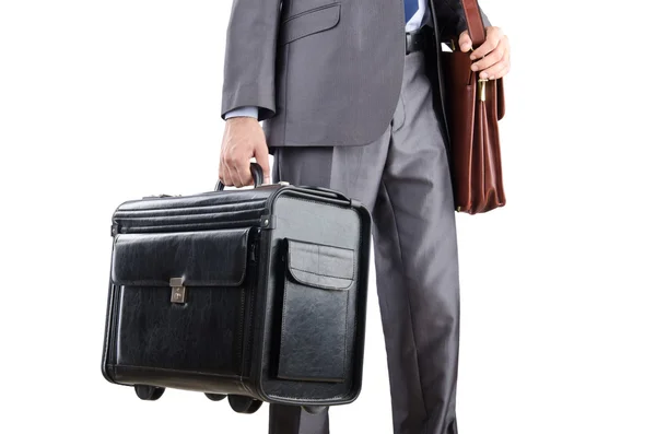 Empresario con maleta de viaje — Foto de Stock