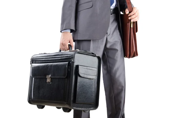 Homme d'affaires avec valise voyageant — Photo