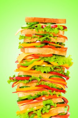 Giant sandwich against gradient background clipart