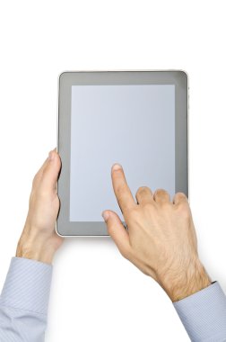 tablet bilgisayar üzerinde beyaz izole