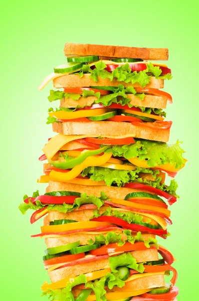 Sandwich gigante contra fondo degradado — Foto de Stock