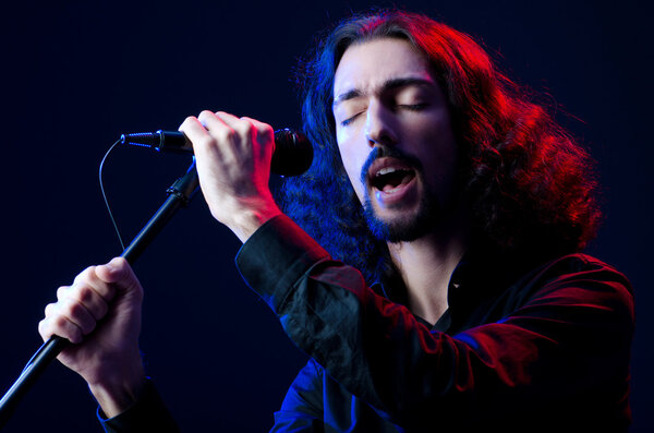 Man singing at the concert