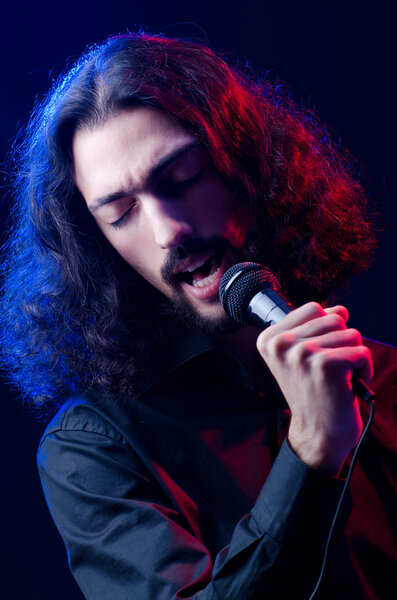 Man singing at the concert