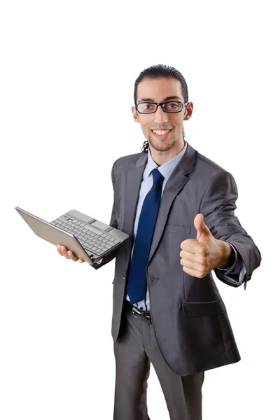 Busissman werkt aan de laptop — Stockfoto