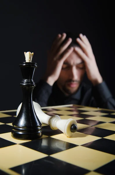 stock image Chess player playing his game