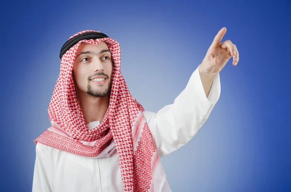 Arab nyomja a virtuális gombok — Stock Fotó
