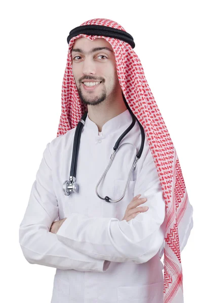 年轻的阿拉伯医生用听诊器 — 图库照片
