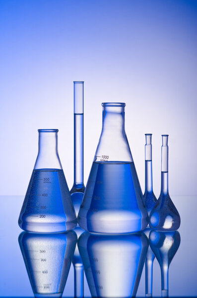 Chemical tubing at gradient background