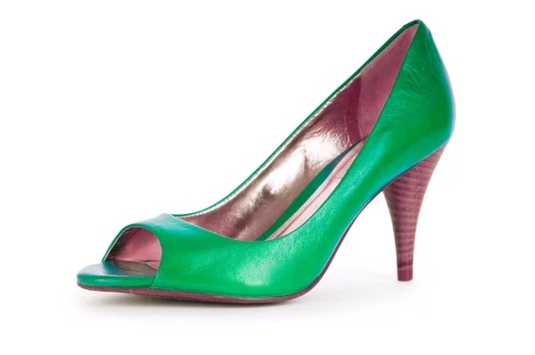 Zelená ženské boty v módní koncept — Stock fotografie