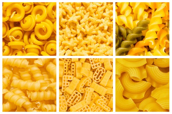 Uppsättning av olika pasta bakgrunder — Stockfoto