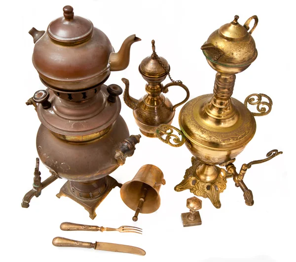stock image Old samovar Russian teapot