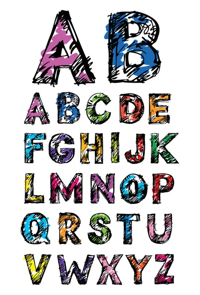 Skiss alfabetet — Stock vektor