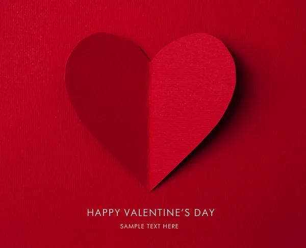 Pohlednice. srdce z papíru Valentýn — Stock fotografie