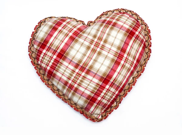 Coração com textura de toalha de mesa — Fotografia de Stock