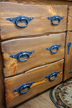 Drawers with metal handles clipart