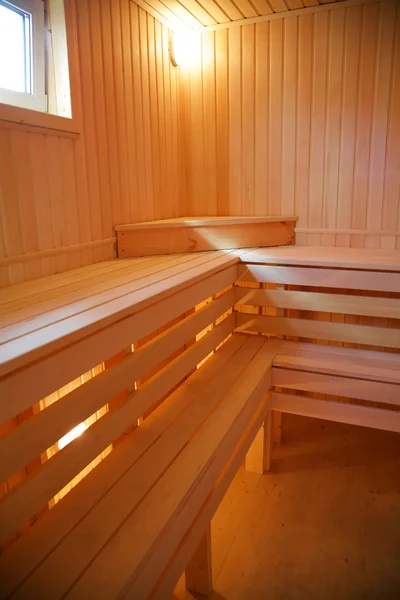 Interior de la sauna finlandesa — Foto de Stock