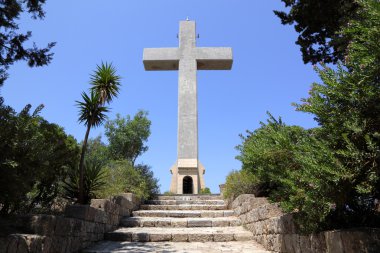 Cross on the mount Filerimos, Greece, Rhodes clipart