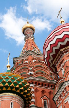 St. Basil's Cathedral in Moscow on red square clipart