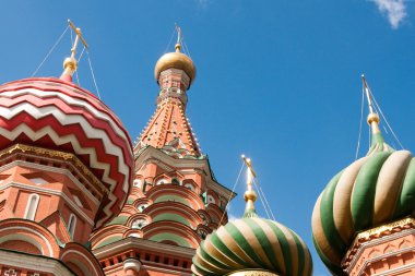 St. Basil's Cathedral in Moscow on red square clipart