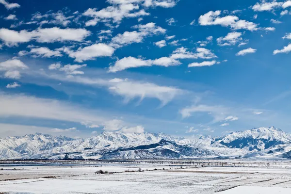 Paisaje panorámico de montañas nevadas — Foto de Stock