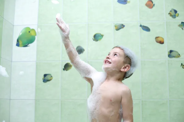 Playing in the bathroom — Stock Photo, Image