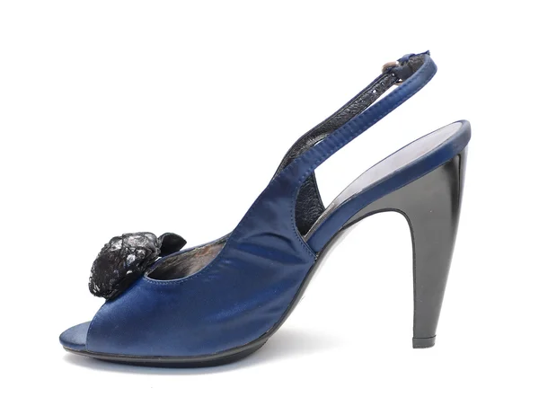 Modré vysoké podpatky bot izolované — Stock fotografie