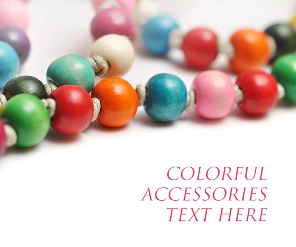 Beautiful colorful beads on white background — Stock Photo, Image