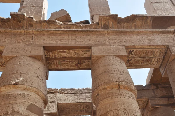 Colonne al Tempio di Karnak, Luxor, Egitto — Foto Stock