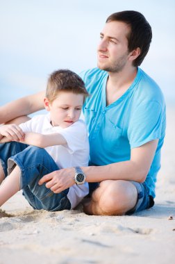 Father and son portrait clipart