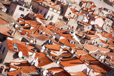 Dubrovnik old town red roofs clipart