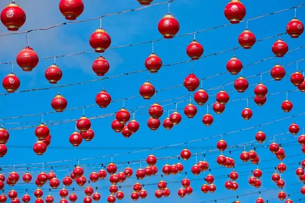 Viele rote chinesische Laternen — Stockfoto