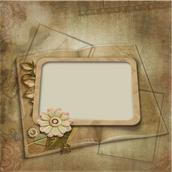 Vintage background with old frame — Stock Photo, Image