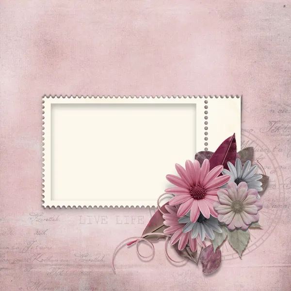 Grunge victorian background with stamp-frame — Stock Photo, Image