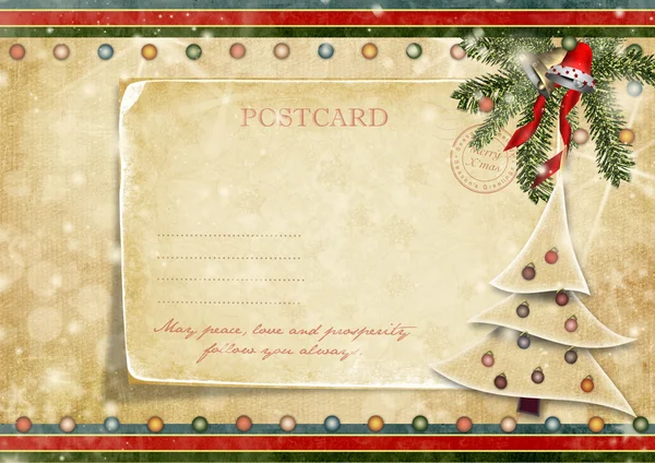 Cartão de felicitações do feriado com os desejos — Fotografia de Stock