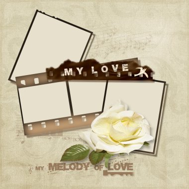 Love card with filmstrip clipart