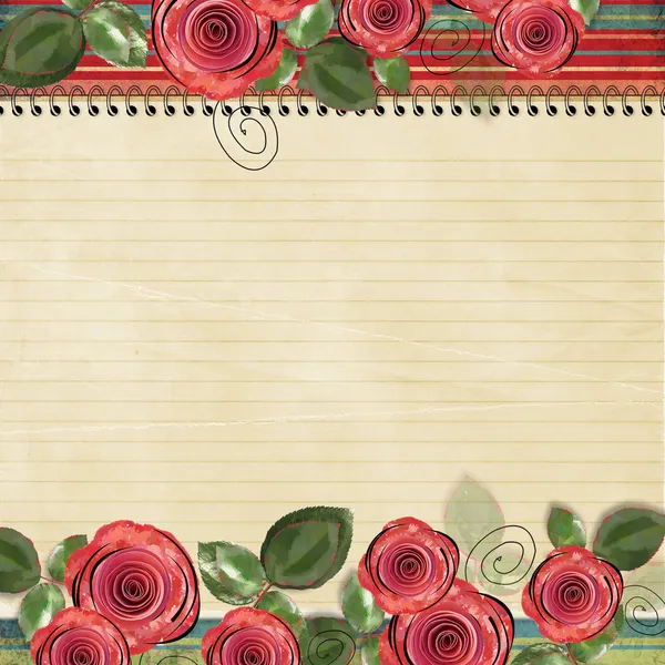 Retro-Hintergrund mit schönen Rosen für Glückwünsche und in — Stockfoto