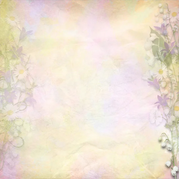 Retro renkli arka plan bahar çiçekleri ile — Stok fotoğraf