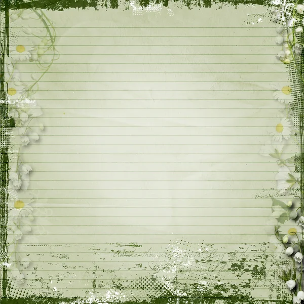 Grunge arka plan bahar çiçekleri ile — Stok fotoğraf